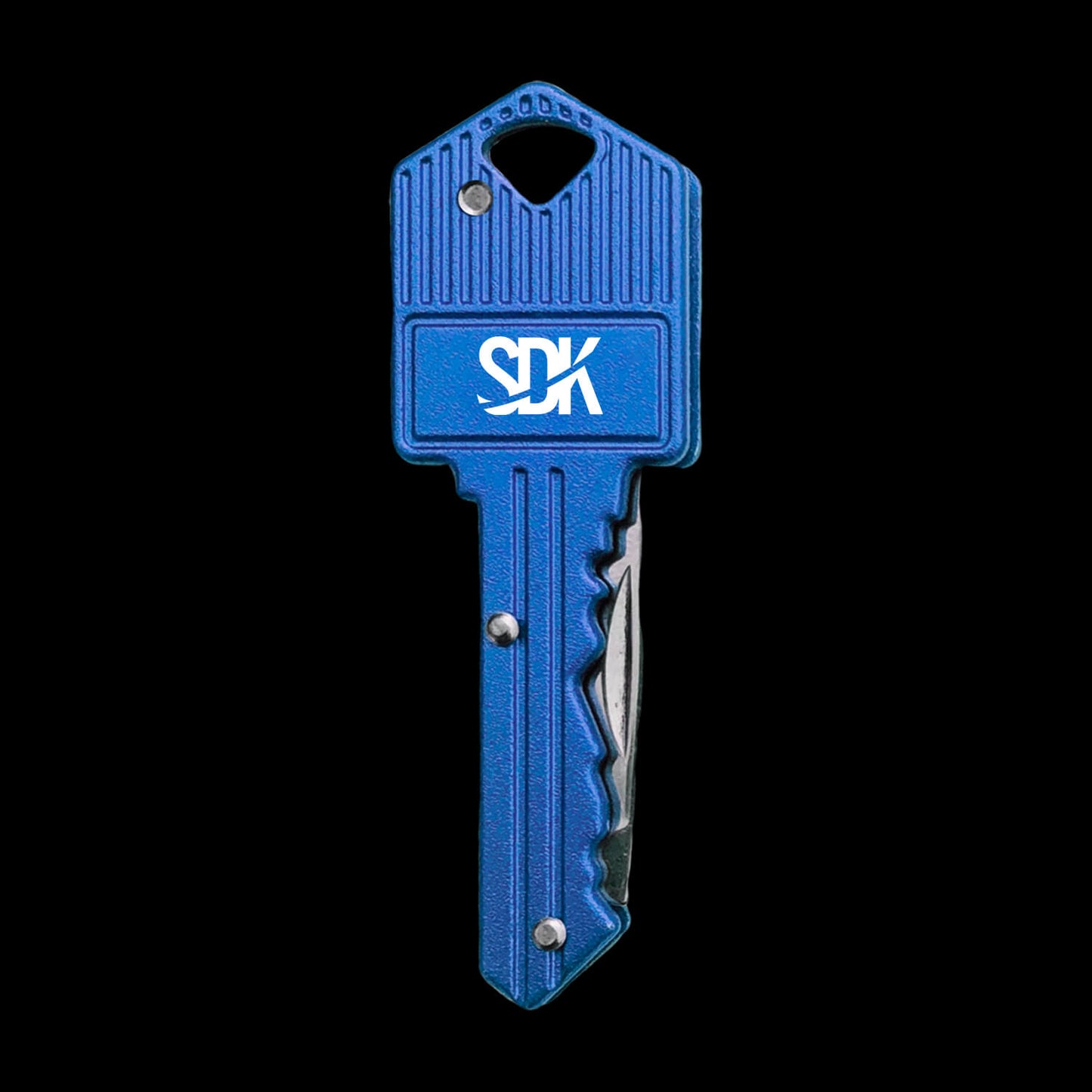 SDK Key Knife Blue (stainless steel key-shaped flip knife)