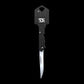 SDK Key Knife Black, open position (stainless steel key-shaped flip knife)