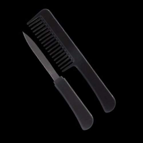 Hidden blade comb knife for discreet self-defense, disguised as everyday grooming tool