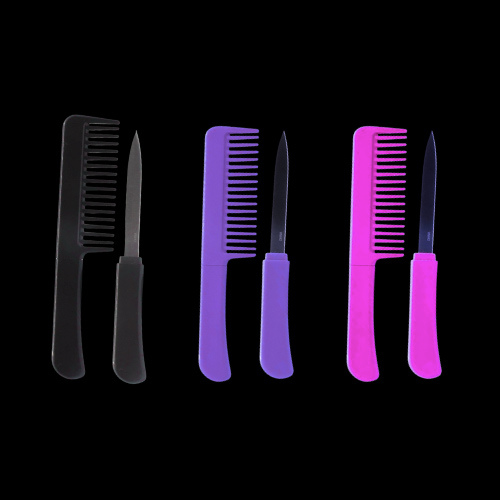 Hidden blade comb knife for discreet self-defense, disguised as everyday grooming tool