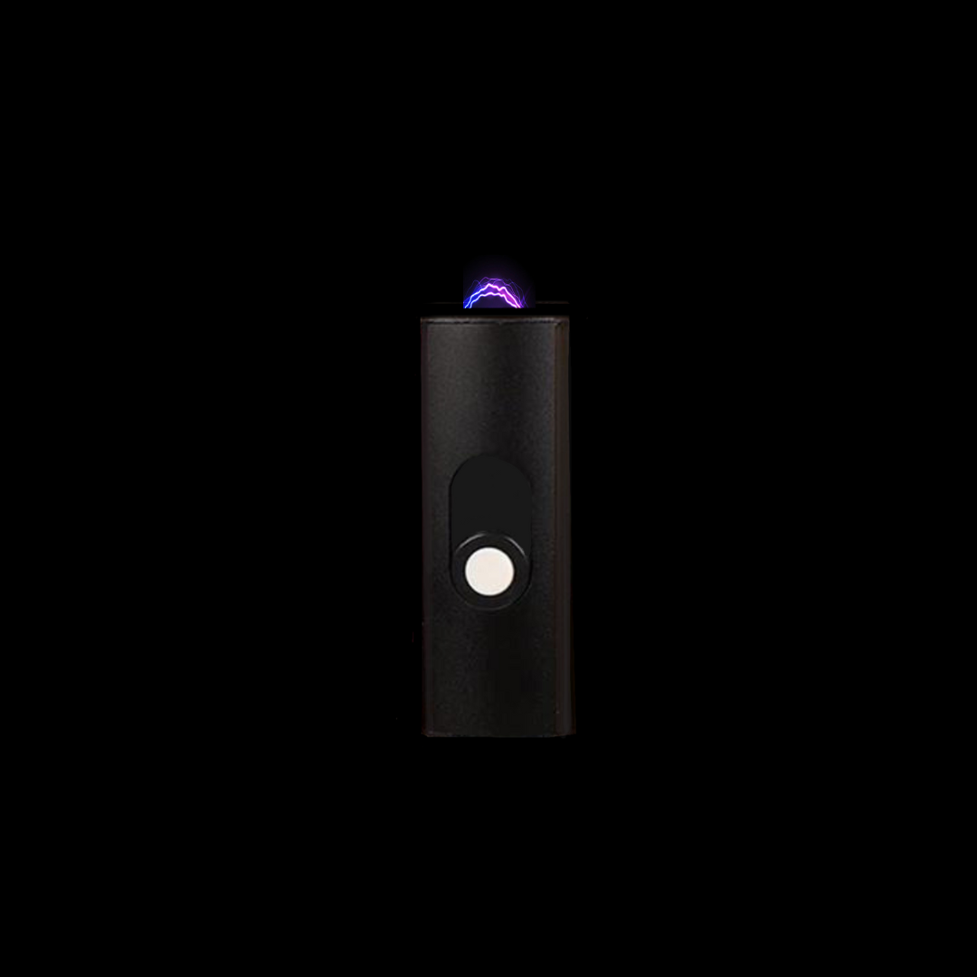 Black Compact rechargeable mini stunner for personal self-defense with built-in flashlight