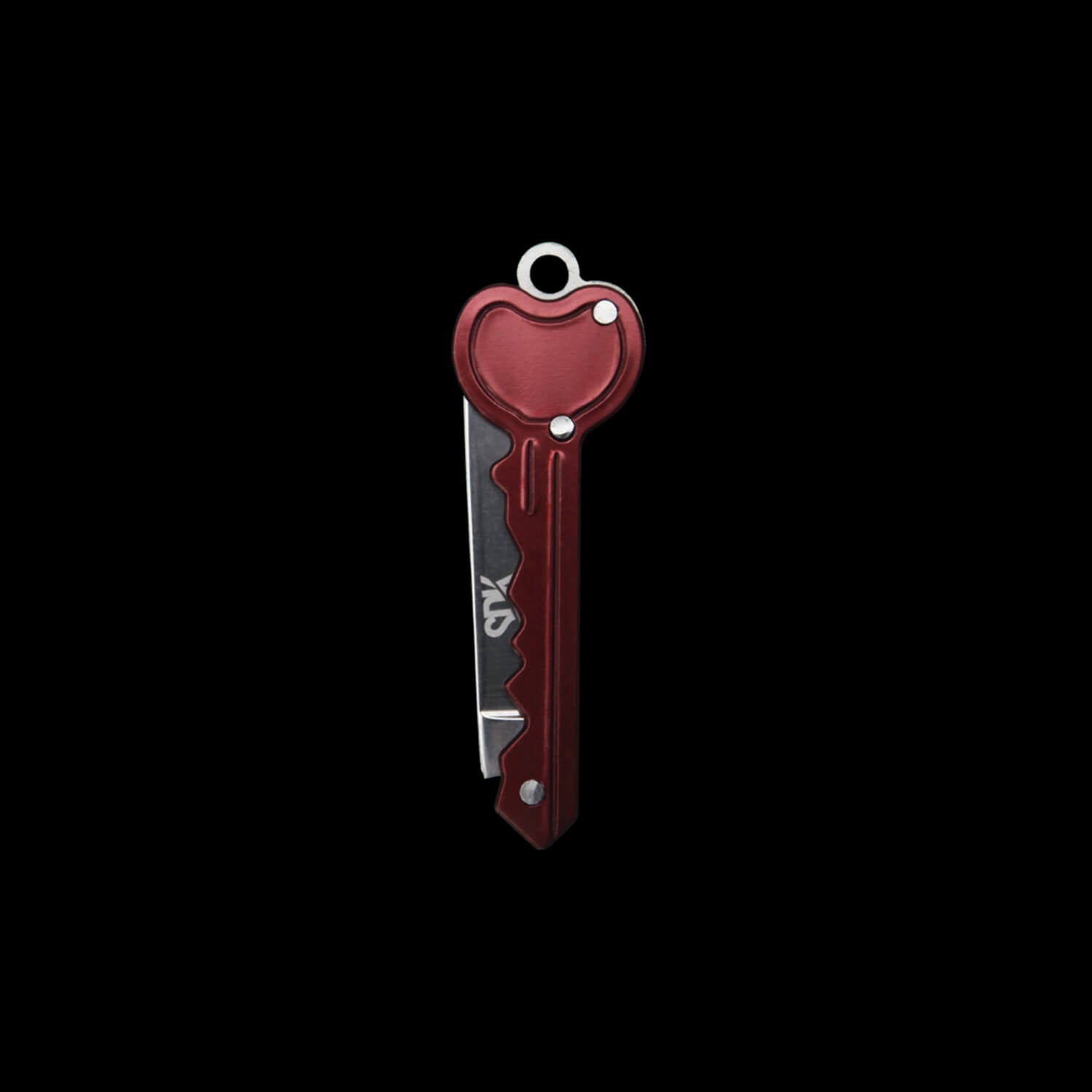 SDK Heart Key Knife Red (stainless steel heart-shaped flip knife)