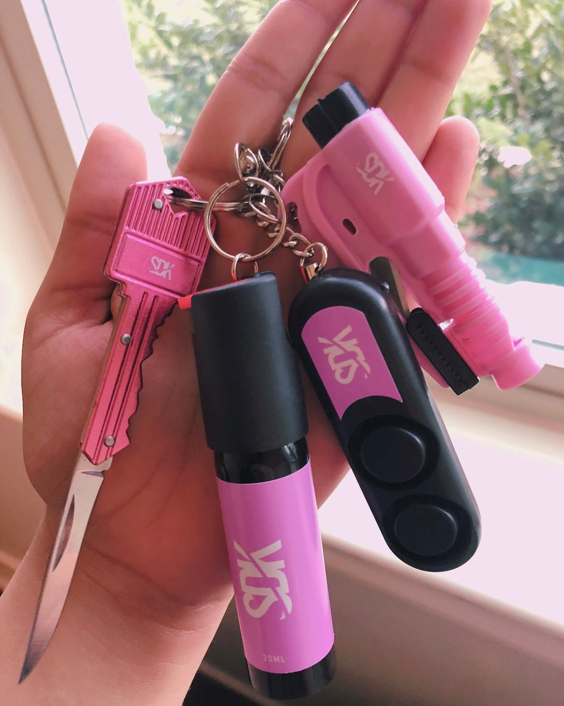 Super-Cute Pepper Spray Keychain for Self Defense, Pink Glitter