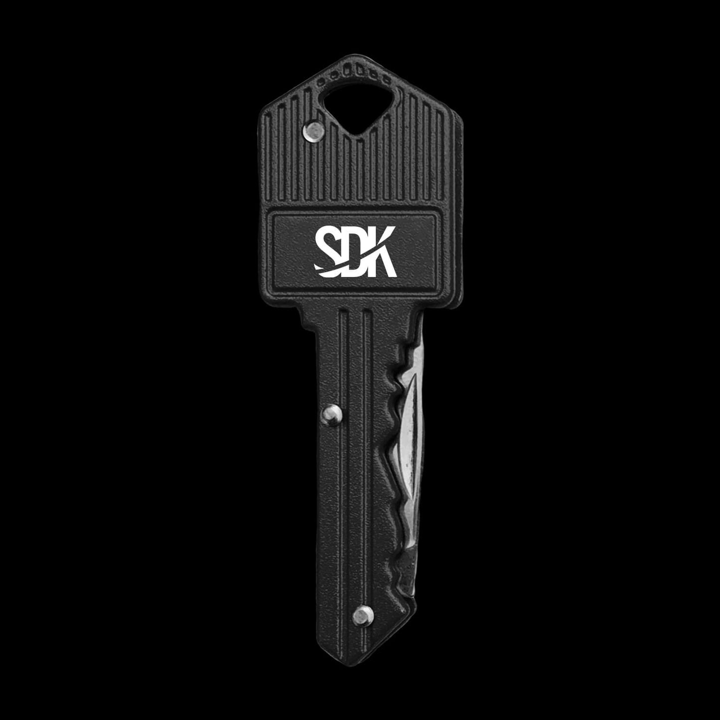 SDK Key Knife Black (stainless steel key-shaped flip knife)