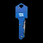 SDK Kit Blue Key Knife (closed position) (stainless steel key-shaped flip knife)