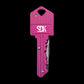 SDK Kit Pink Key Knife (closed position) (stainless steel key-shaped flip knife)