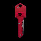 SDK Kit Red Key Knife (closed position) (stainless steel key-shaped flip knife)