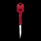 SDK Kit Red Key Knife (open position) (stainless steel key-shaped flip knife)