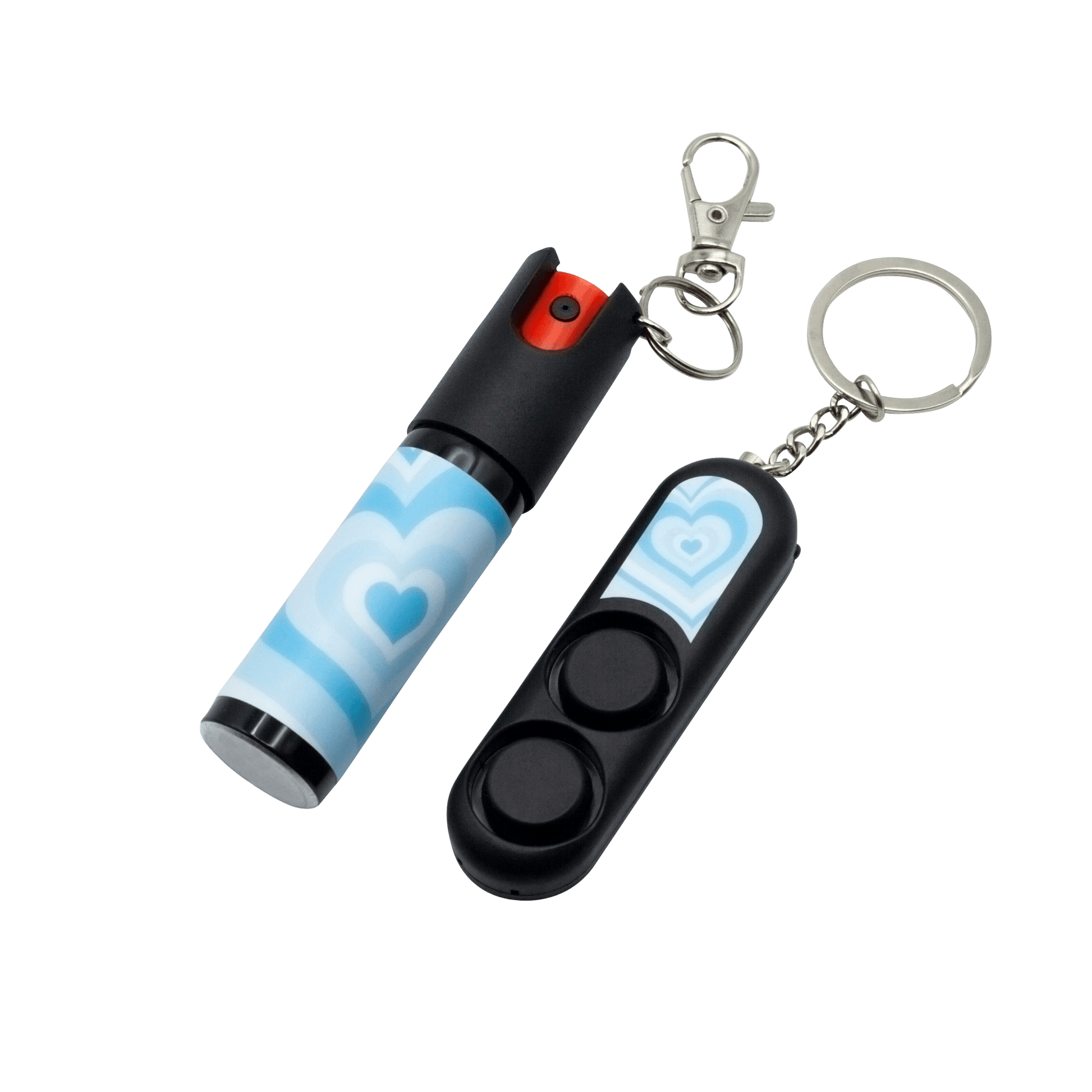 Blue Hearts SDK Pepper Spray (20ml compact Pepper Spray with keychain attachment) & SDK Personal Safety Alarm (120db loud sound personal alarm which activates with pin removal)