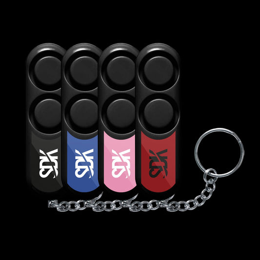 SDK Personal Safety Alarm, Black, Blue, Pink and Red (120db loud sound personal alarm which activates with pin removal)