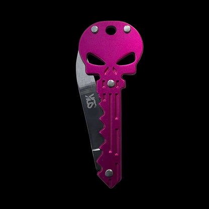 SDK Skull Knife Pink (stainless steel skull-shaped flip knife)