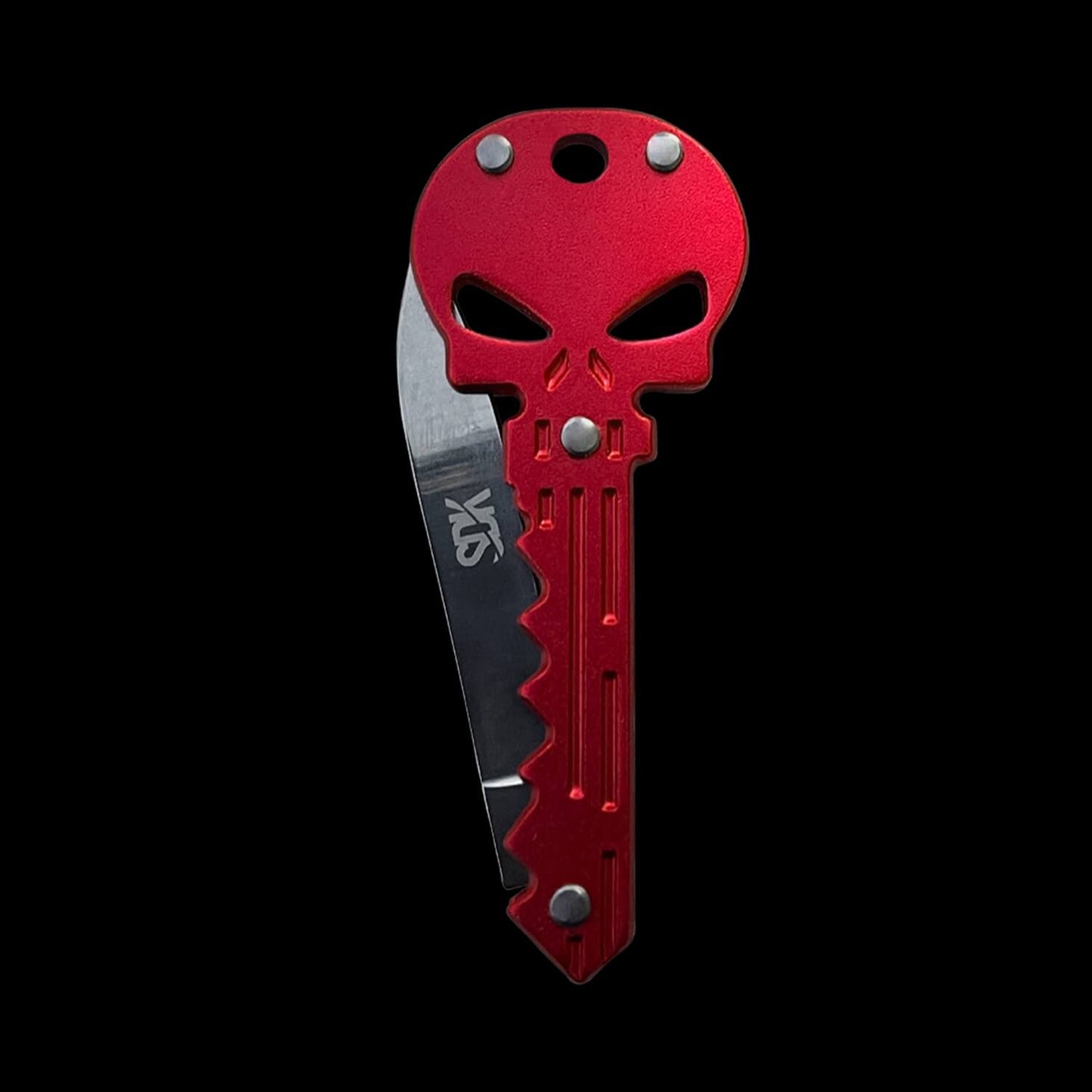 SDK Skull Knife Red (stainless steel skull-shaped flip knife)